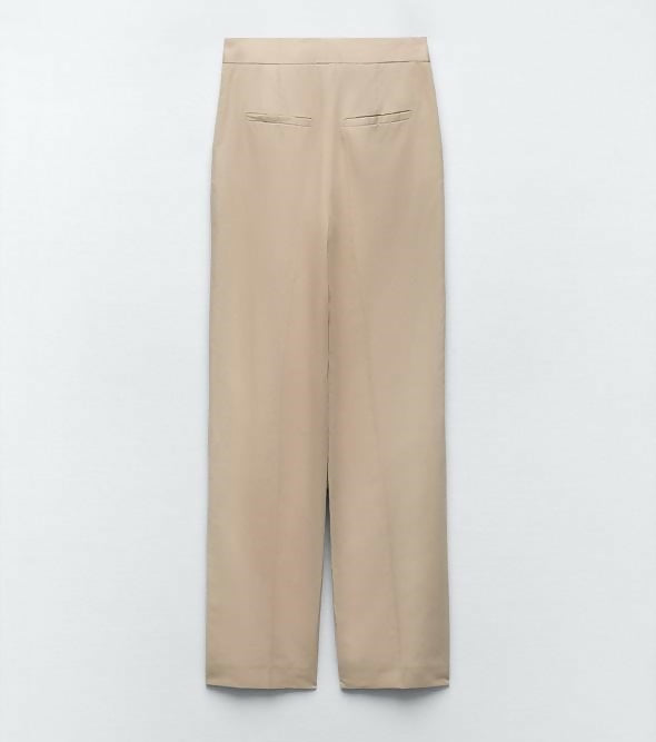 Zara New Linen Beige Pants Size: M