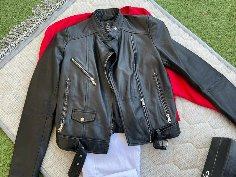 Zara Biker Leather Jacket Size: XS