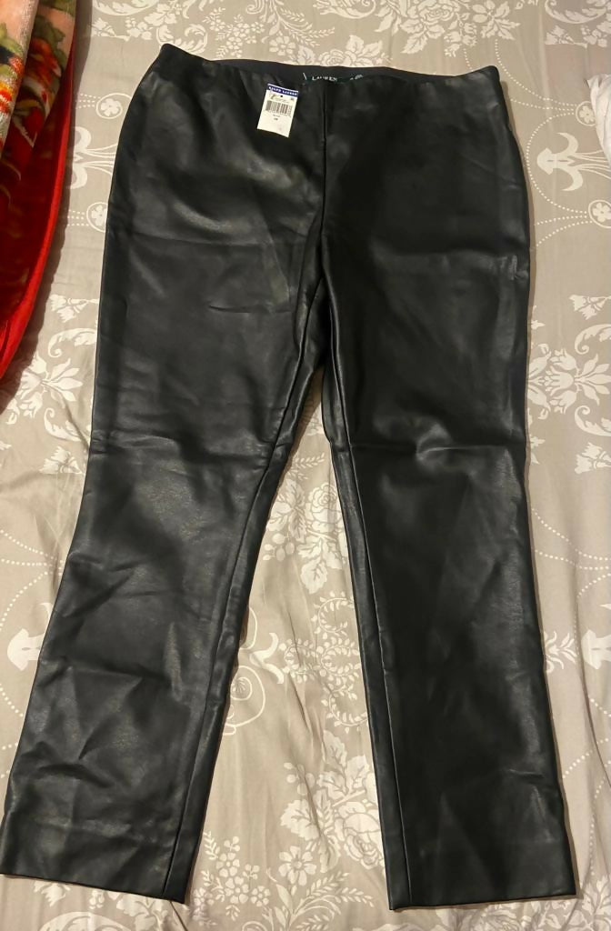 Ralph Lauren Women Leather Pants Size: 16 NEW WITH TAG