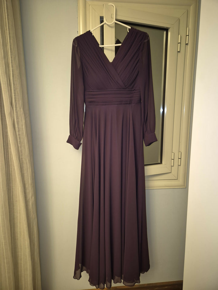 Mauve Chiffon Dress_Front