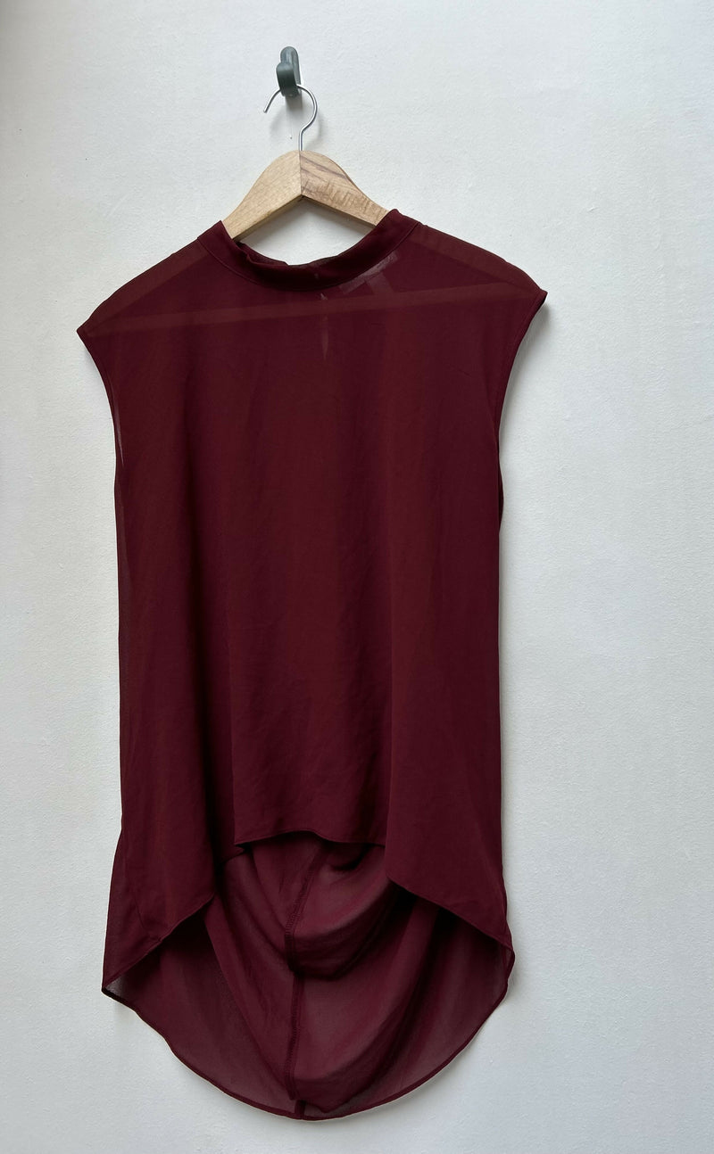 Burgundy Long Top Size L