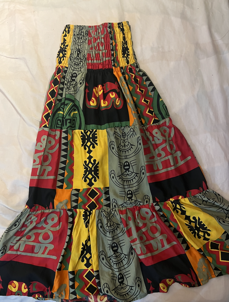 African Prints Maxi Skirt Free Size