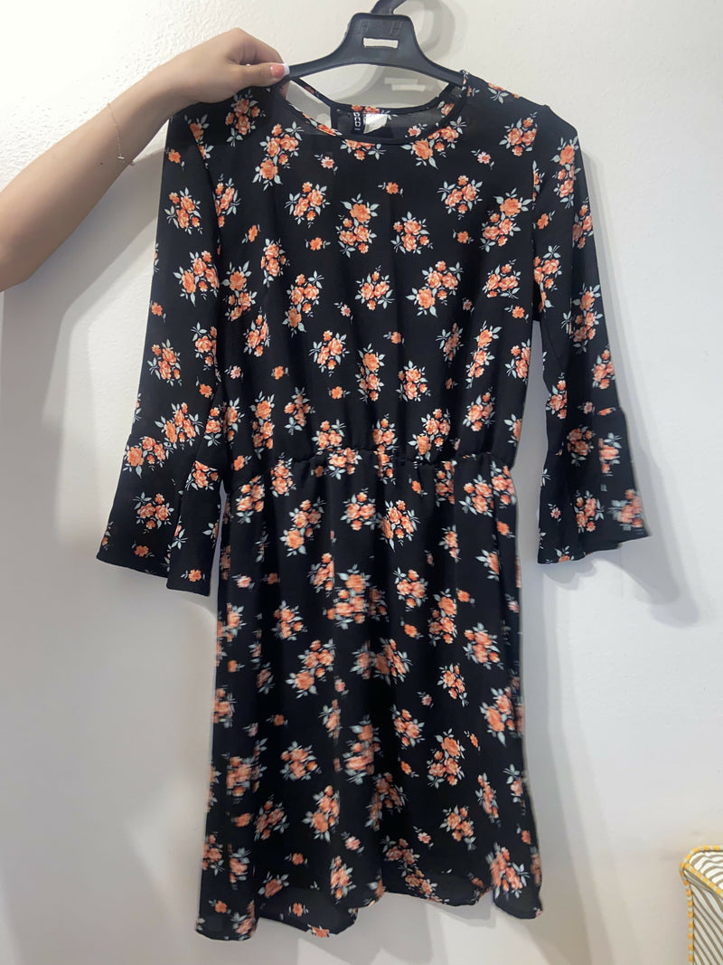 H&M Black Floral Dress Size36EU