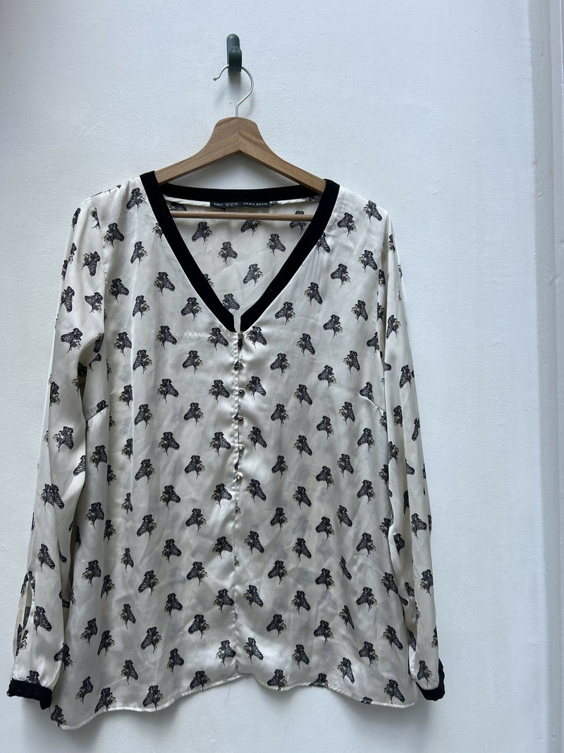 Zara Zebra Blouse Size XL