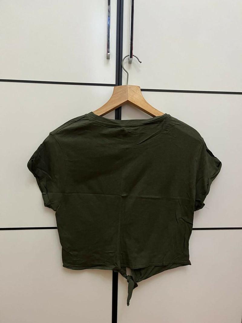 Bershka Olive Green T-Shirt Size M