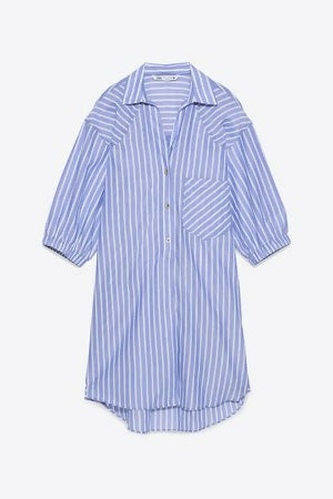 Linen Blend Shirt-Dress from Zara Size: XS/S