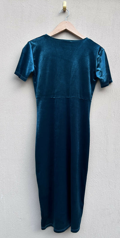 Zara Green Velvet Dress Size M 2