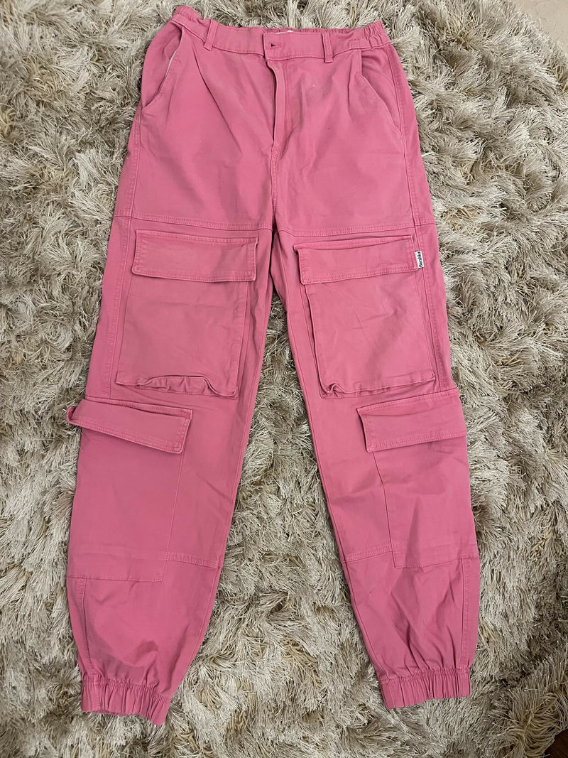 Bershka Pink Cargo Pants Size: EUR 38