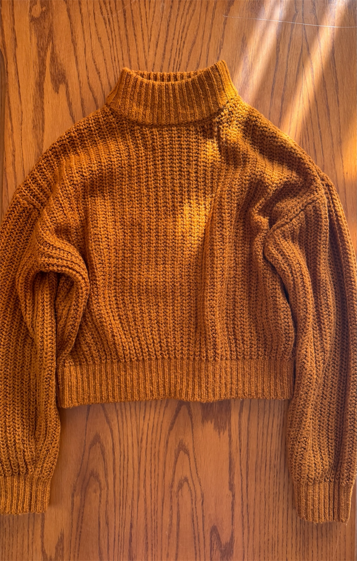 H&M Orange Chunky Cropped Sweater: S