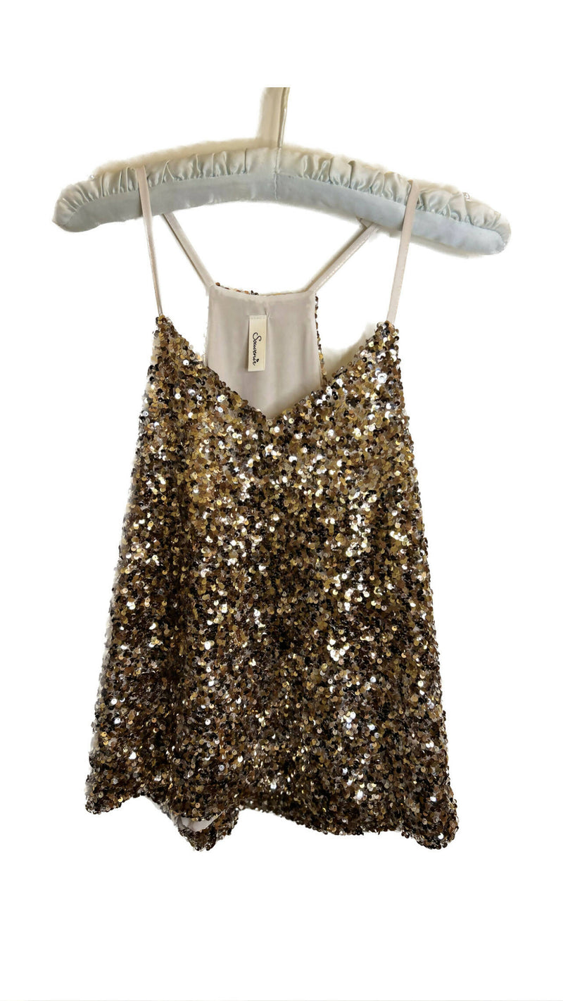 Gold Sequin Top Size: S/M