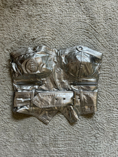 SHEIN Metallic Bustier Size: S