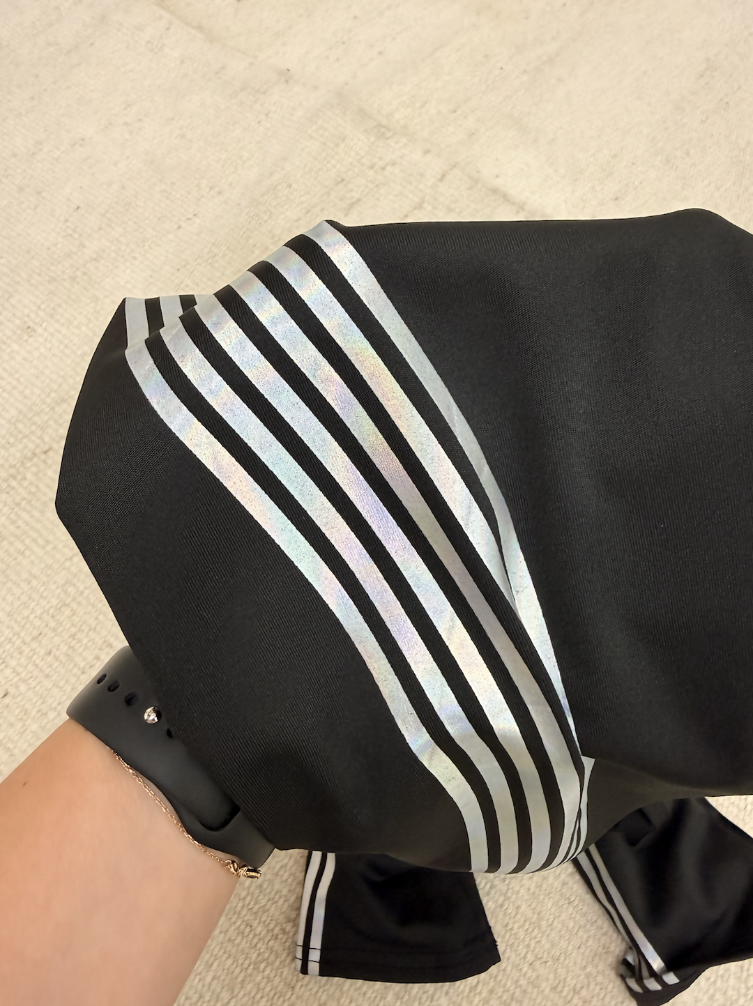 Reflective Sports Leggings Black & Grey - Polyester Spandex