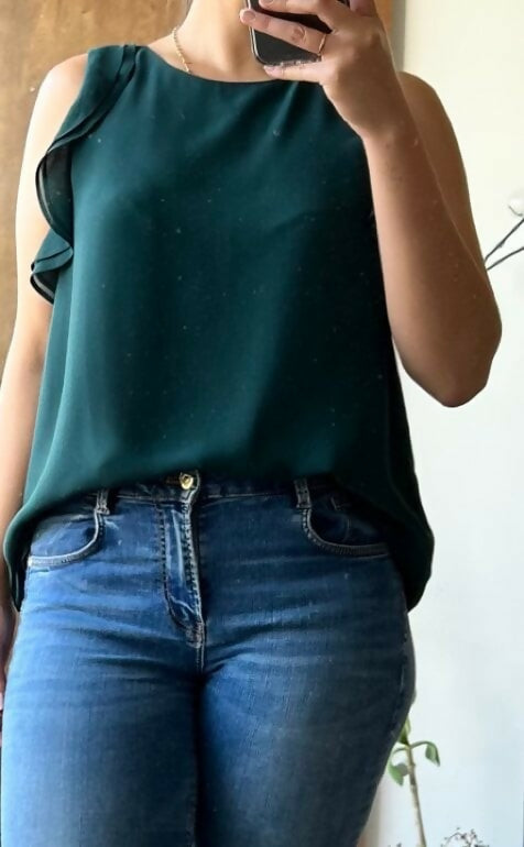 H&M Dark Green Top Size: 34