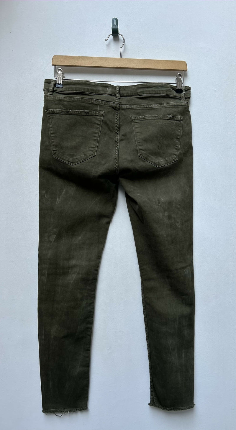 Zara Olive Dirty Denim Size 42