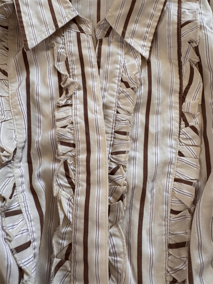 Vintage Ruffle Blouse: M