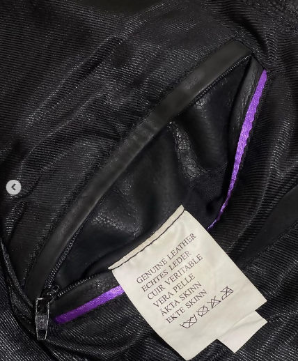 Genuine Black Leather Jacket Size: S/M
