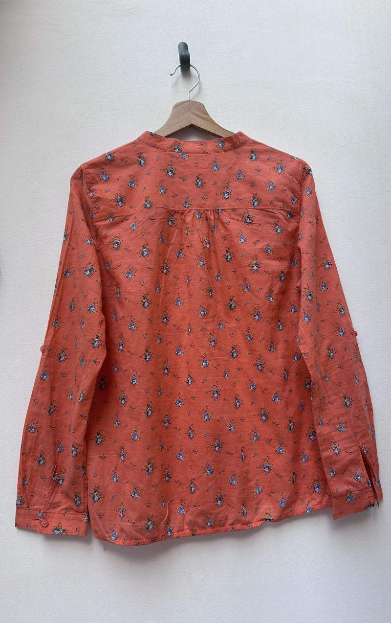 bossini Orange Patterned Blouse Size L