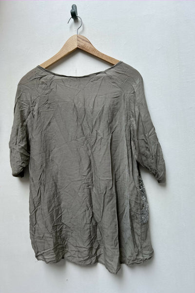 Grey Silver Star Top Size L