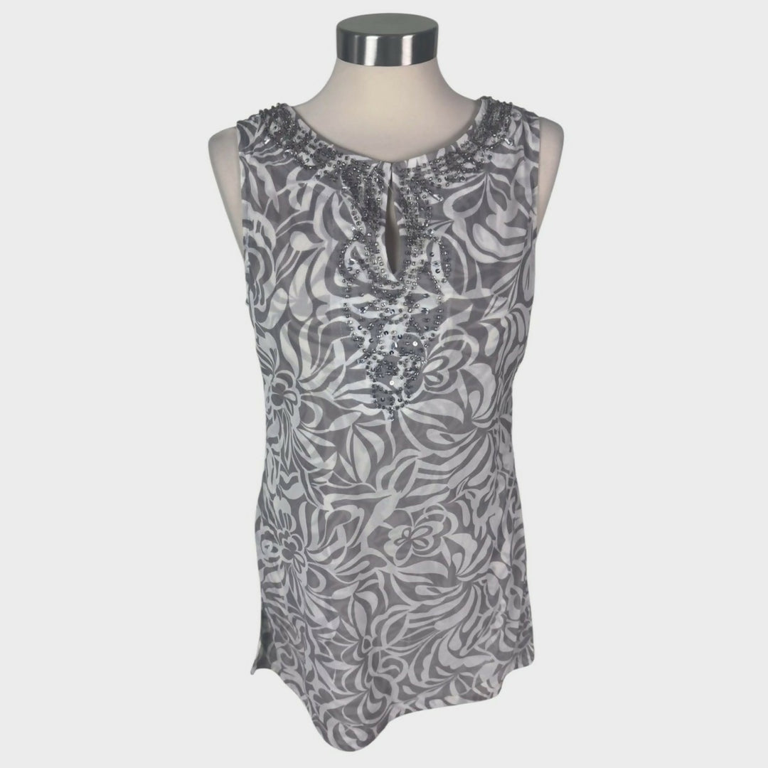 INC International Concepts sleeveless Beaded Tunic Top: M