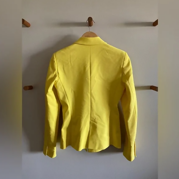 Zara Basic Lemon Yellow Blazer Size: M/L