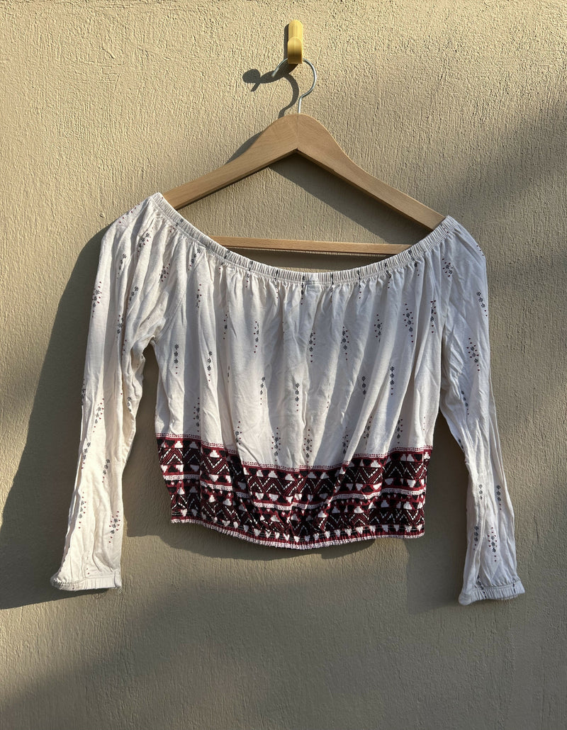 H&M Off-Shoulder Patterned Top Size XS  2