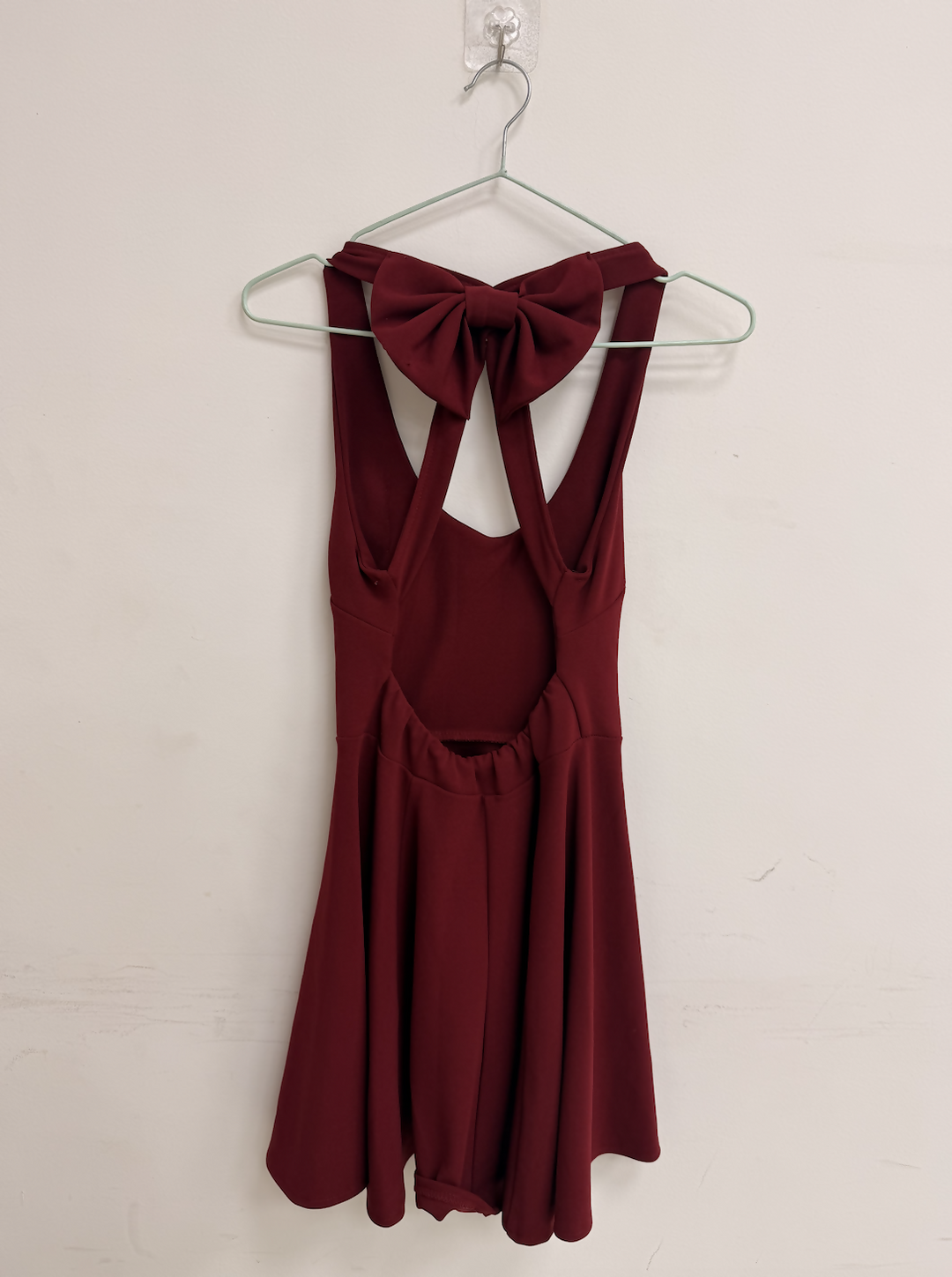 Burgundy Dress with Back Bow S-M