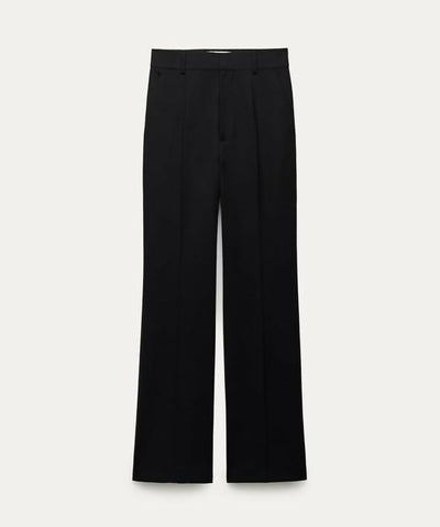 Zara New Black High Rise Wool Pants Size: L NEW WITH TAG