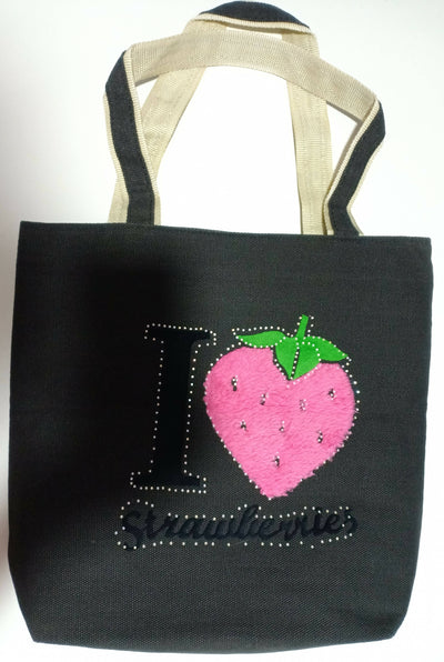 I Love Strawberries Tote Bag