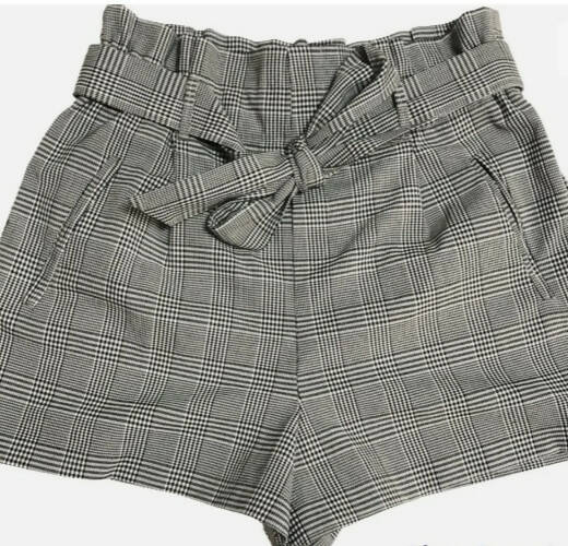 Zara Trafaluc Checkered Belted Shorts Size S