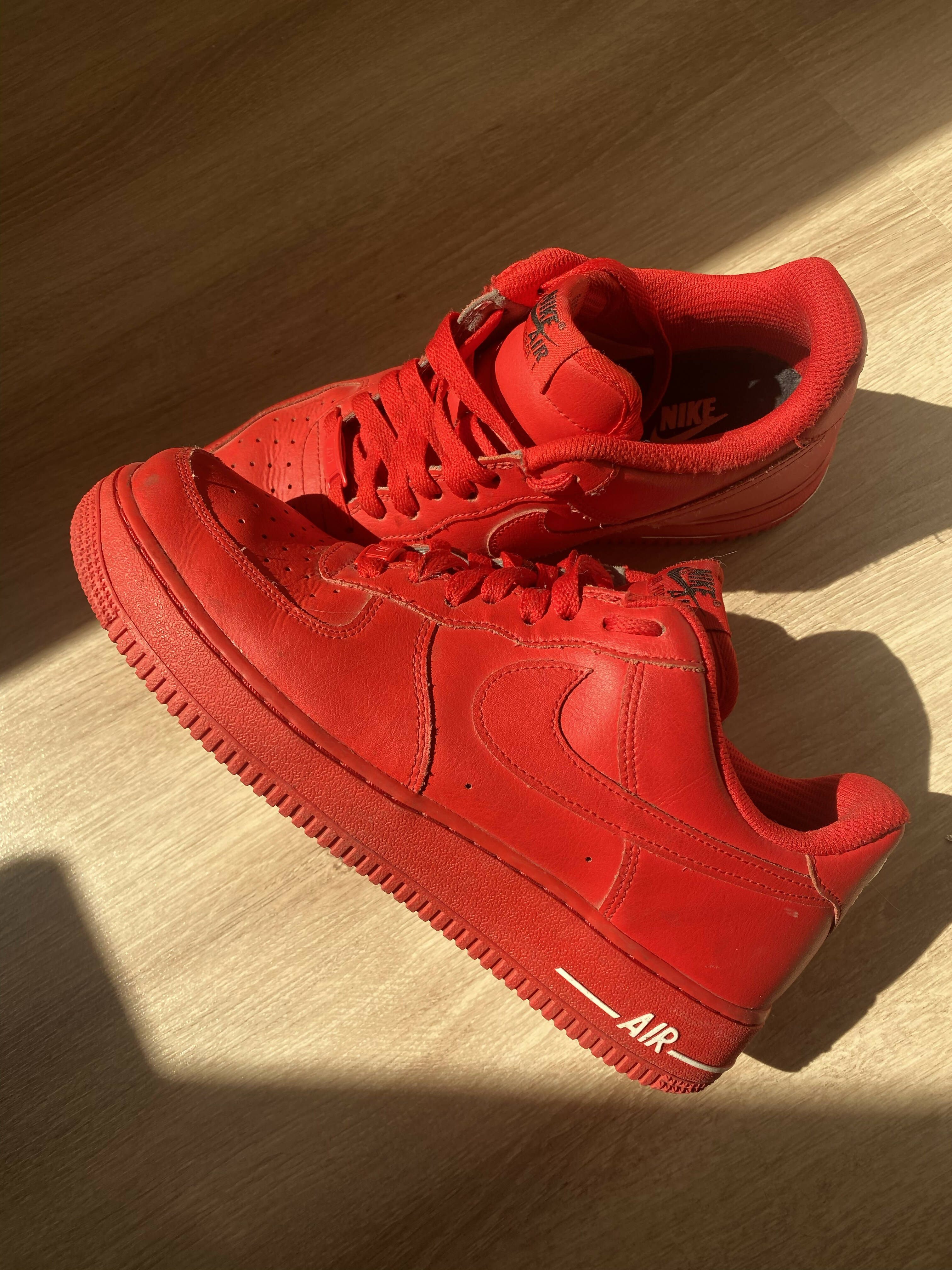 Original Red Nike Airforce 1s - All Red Limited Customized US 9 – Snails