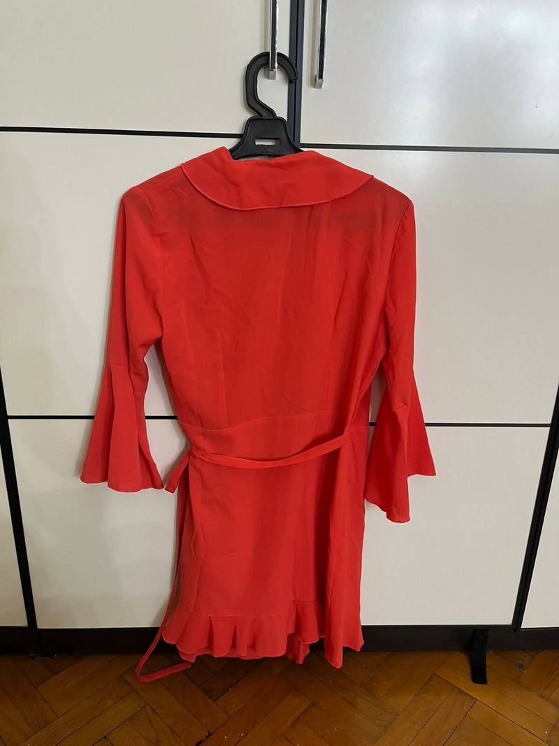 Cute Orange Wrap Around Dress EUR 38