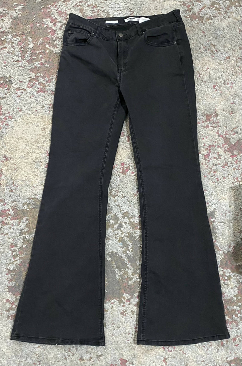 P&B Black High Waist Flared Jeans EU 42