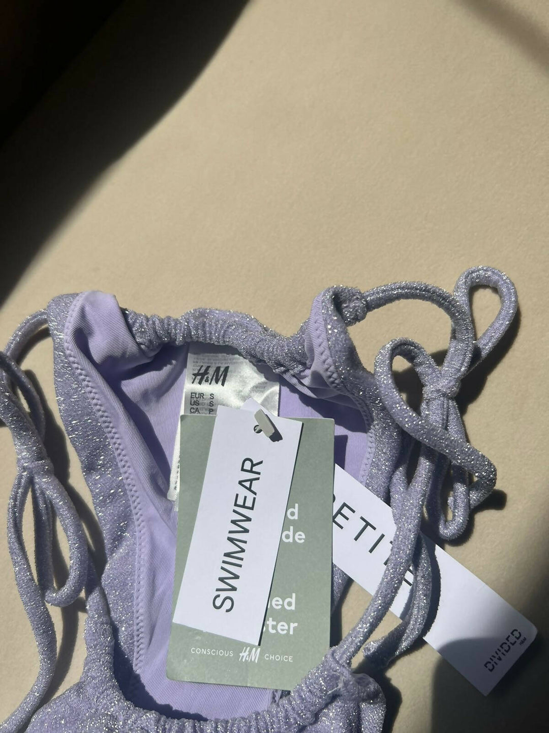 H&M NEW light purple Brazilian Bikini Bottom Size S