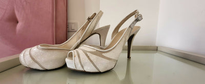 Nine West White Wedding Shoes Size 39