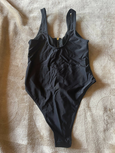 Zip front one piece swimsuit