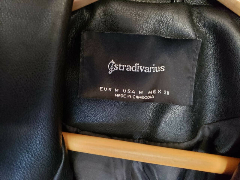 Stradivarius black leather jacket