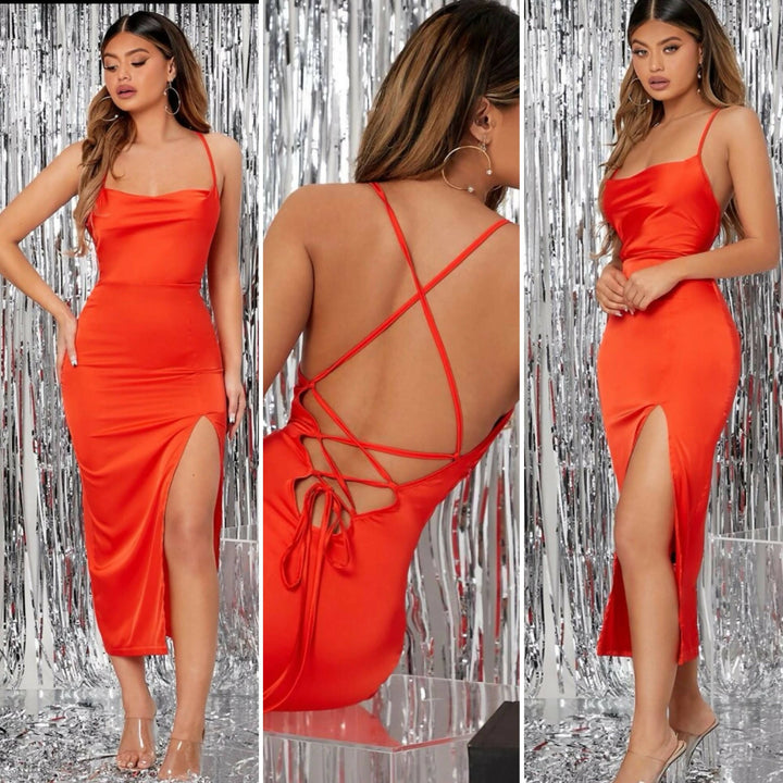 New SHEIN Orange Dress Size M