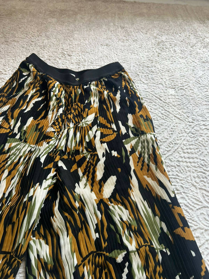 XS ONLY printed plisse wide leg pants