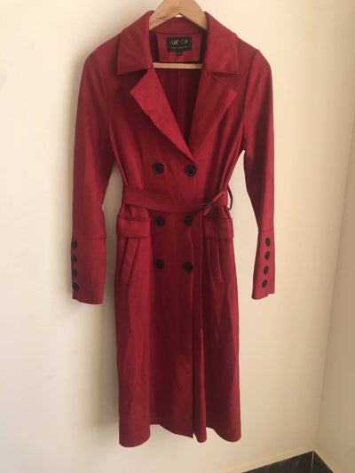 Wine Red Long Coat Size: S