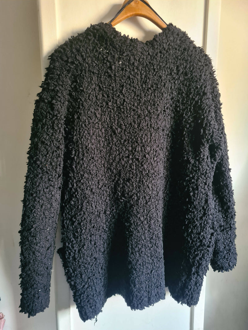 George Sherpa Black Cardigan Size S