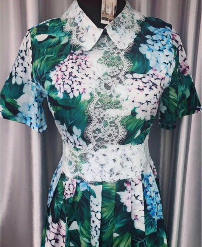 Floral Half-Sleeves Dress Size XL