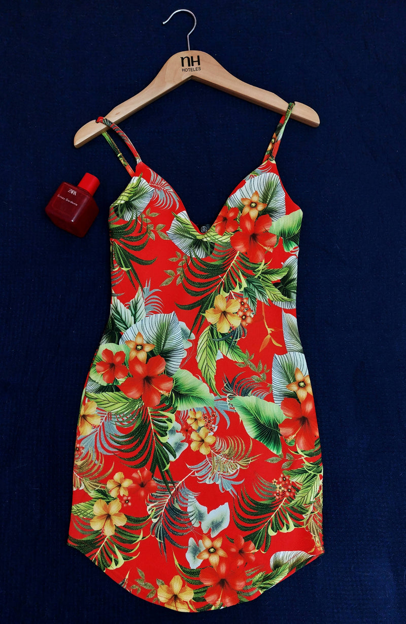 Miss Guided Summer Tropical Mini Dress Size XS-S