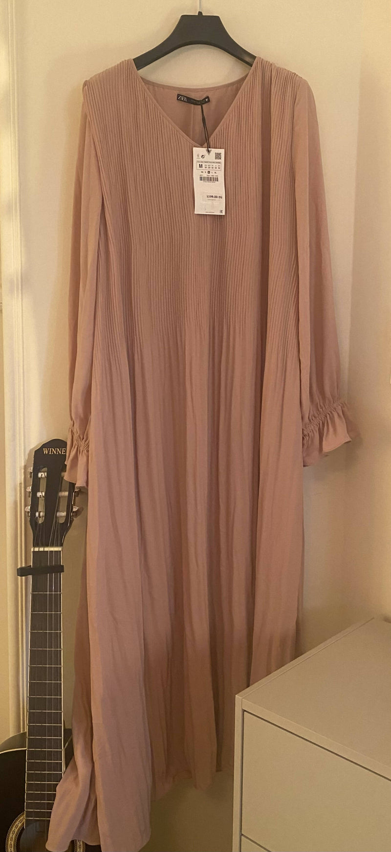Zara Modest Powder Pink Midi Dress Size: M