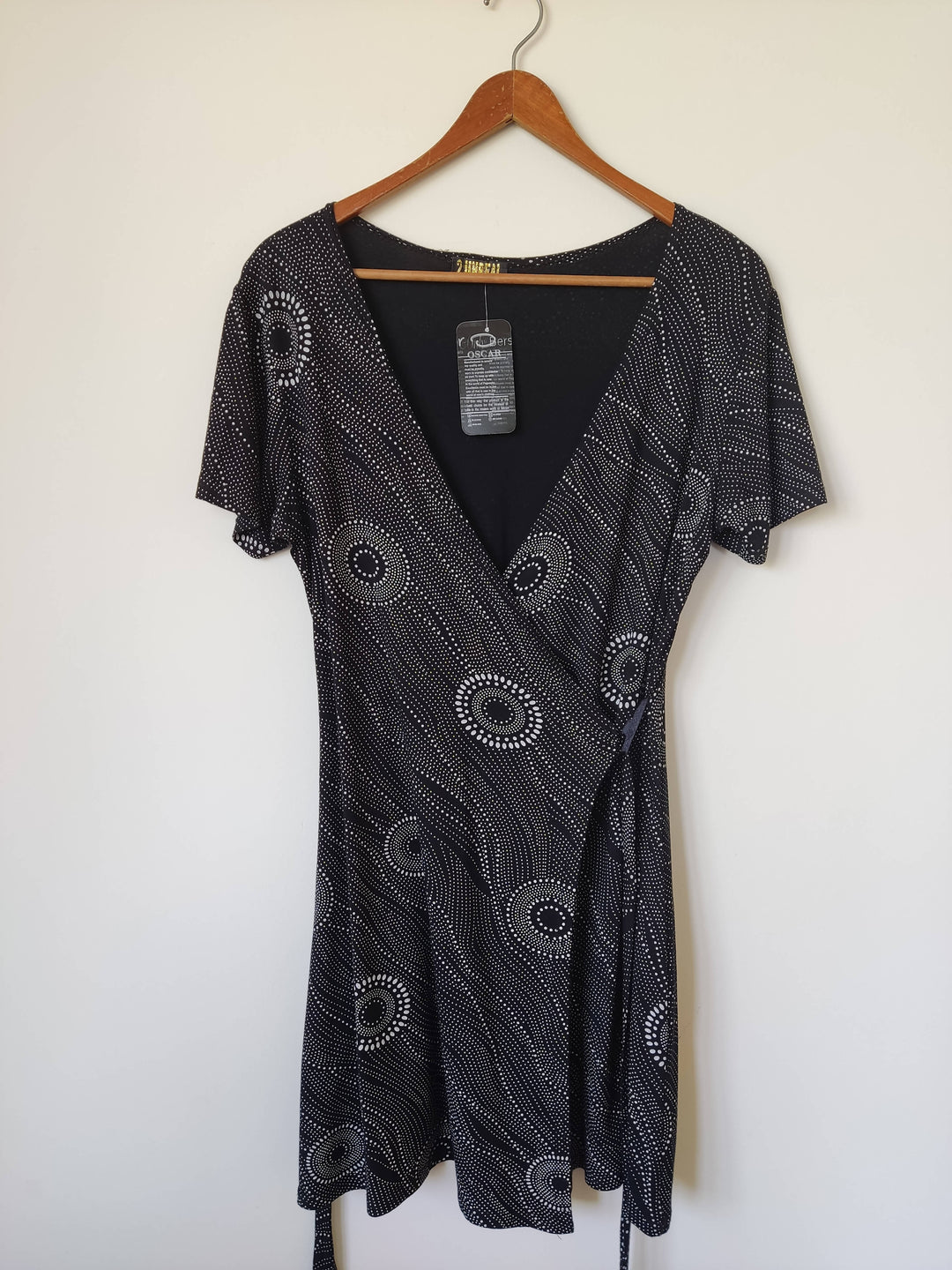 Free Size B&W Swirls Wrap Dress