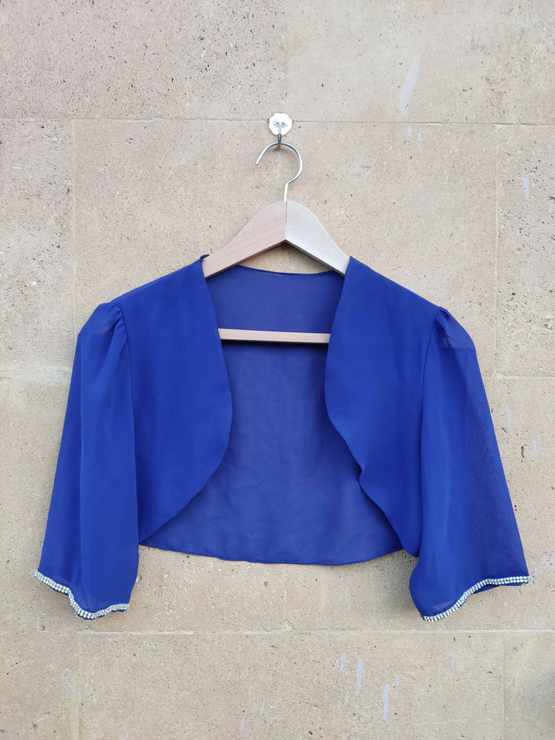 Blue Bolero with Silver Studs S-M