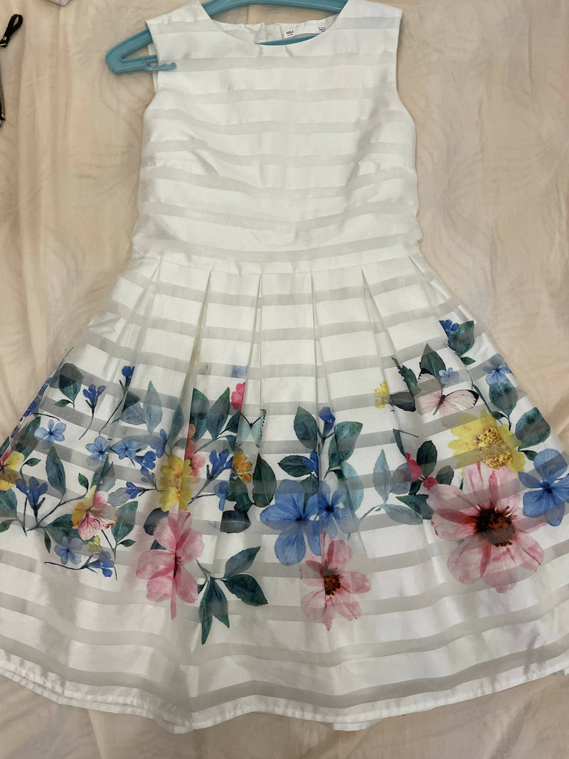 Debenhams Kids floral white dress