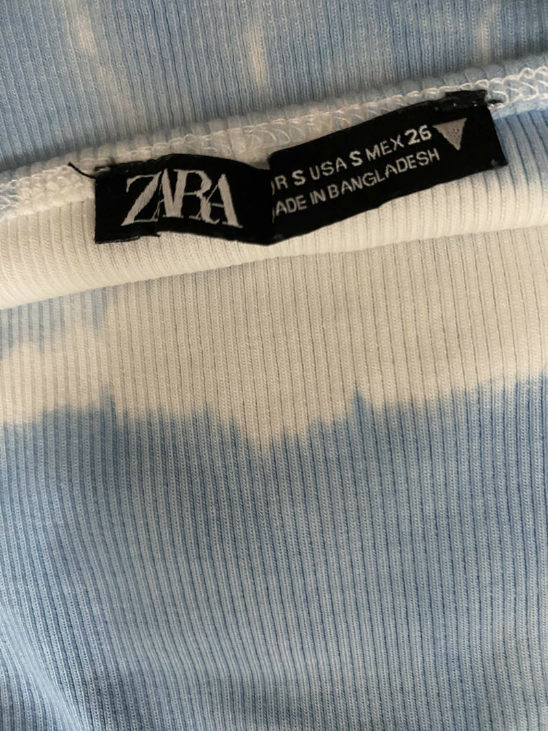 ZARA Baby blue Cropped Tank Top Size: S