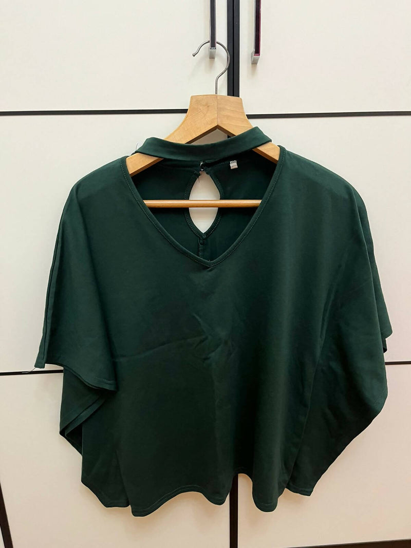 Green Batwing Top Size M