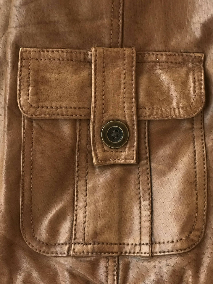 Camel Leather Vero Moda Vintage Jacket M-L