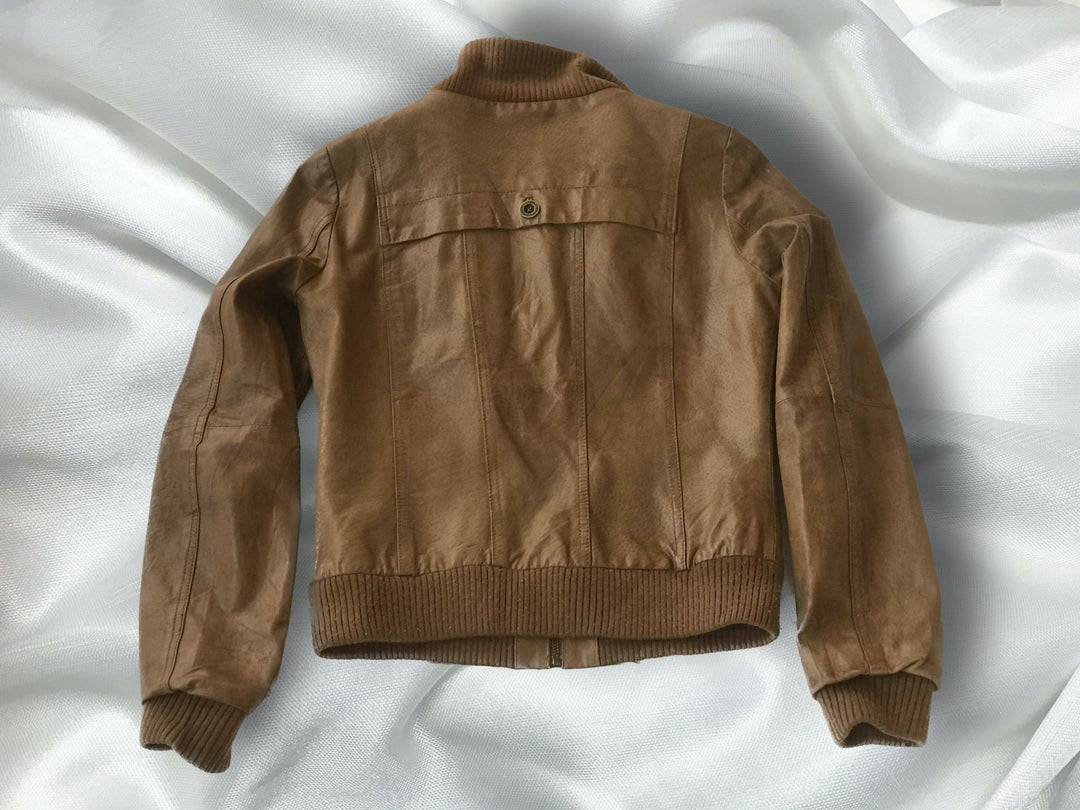 Camel Leather Vero Moda Vintage Jacket M-L